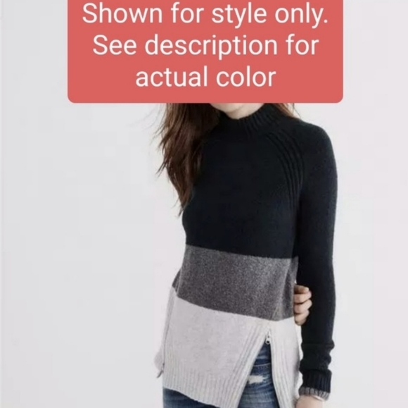 NWT A&F Turtleneck Sweater with Side Zipper - Picture 10 of 11